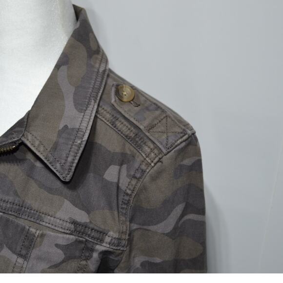 Express Woman's Full Zip Camo Military Utility Jacket Size XS - Picture 5 of 9
